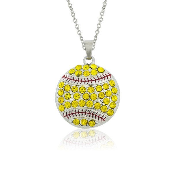 Baseball and Softball CZ Diamond (Cubic Zirconia) Necklace - Fox - Rings