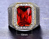 Bishop Ring (Stainless Steel) Red Zircon Gemstone - Fox - Rings