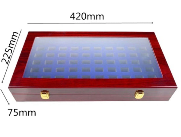 Championship Ring Wooden Display Box (60 Slot Box) - Fox - Rings