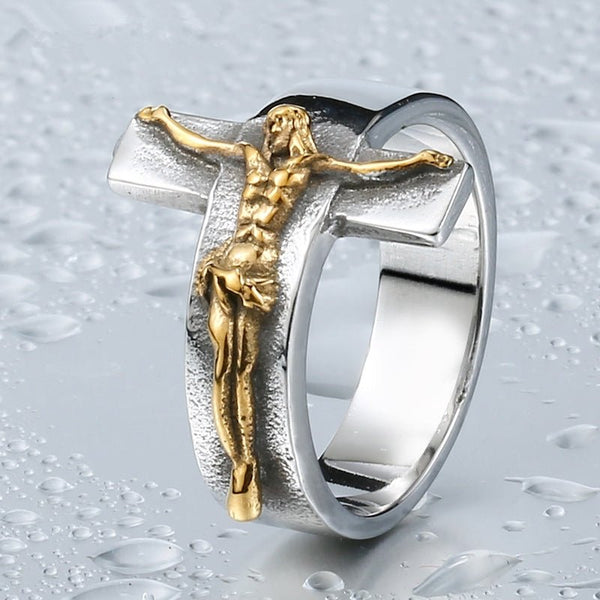 Christian Ring - Jesus Cross (316L Stainless Steel) - Fox - Rings