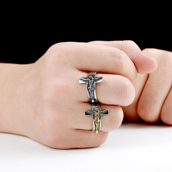 Christian Ring - Jesus Cross (316L Stainless Steel) - Fox - Rings