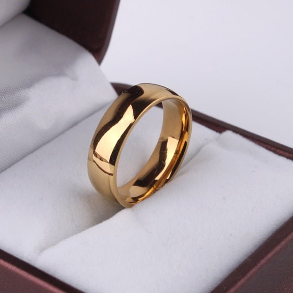 Classic Gold (316L Stainless Steel) Men's Wedding Ring - Fox - Rings