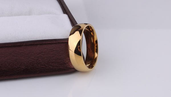 Classic Gold (316L Stainless Steel) Men's Wedding Ring - Fox - Rings