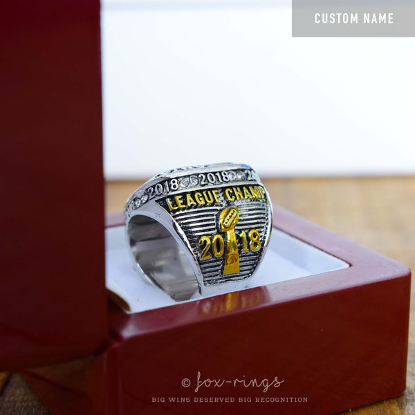 Fantasy Football League (2018) - CUSTOM NAME Championship Ring (Golden Football) - Fox - Rings