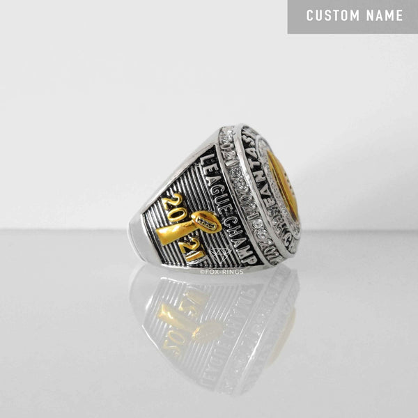 Fantasy Football League (2021) - CUSTOM NAME Championship Ring (Golden Football) - Fox - Rings