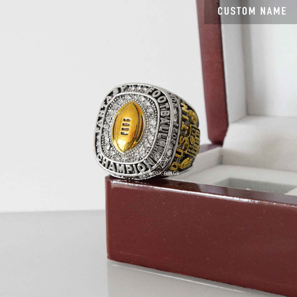 Fantasy Football League (2021) - CUSTOM NAME Championship Ring (Golden Football) - Fox - Rings