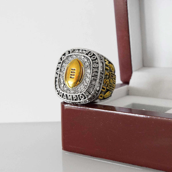 Fantasy Football League (2021) - CUSTOM NAME Championship Ring (Golden Football) - Fox - Rings