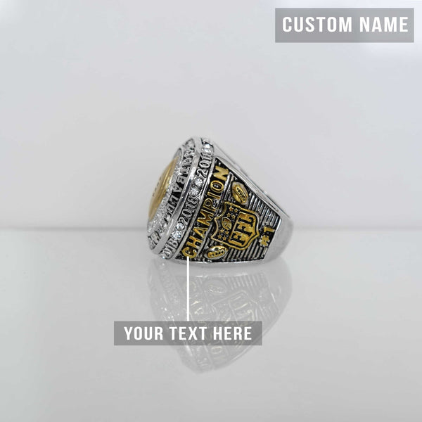 Fantasy Football League (2022) - CUSTOM NAME Championship Ring (Golden Football) - Fox - Rings