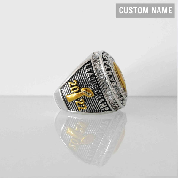 Fantasy Football League (2022) - CUSTOM NAME Championship Ring (Golden Football) - Fox - Rings