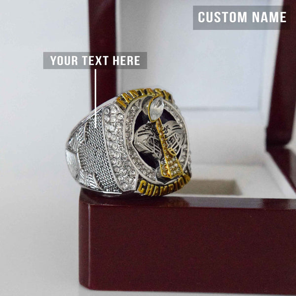 Fantasy Football League (2022) - CUSTOM NAME Championship Ring (Helmets Design) - Fox - Rings