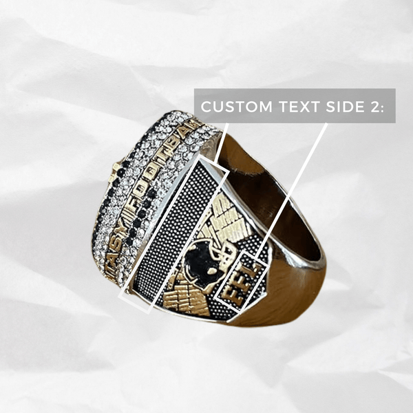 Fantasy Football League (2024) - CUSTOM NAME Championship Ring (Football Helmet Design) - Fox - Rings