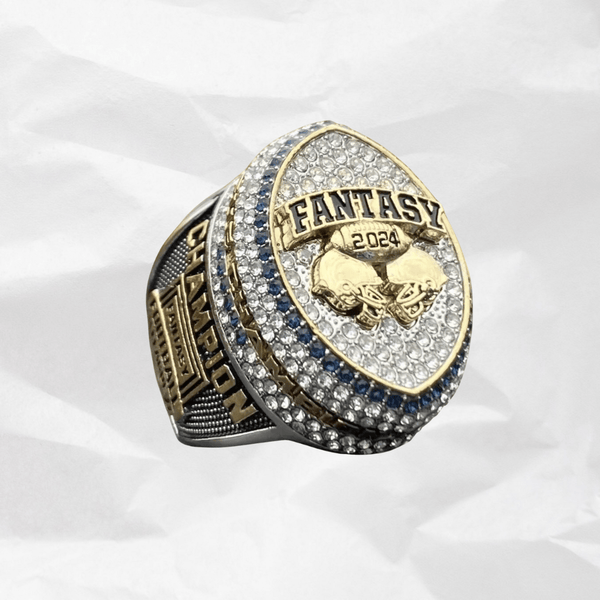 Fantasy Football League (2024) - CUSTOM NAME Championship Ring (Football Helmet Design) - Fox - Rings