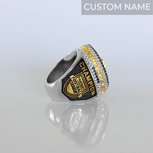 Fantasy Football League (2024) - CUSTOM NAME Championship Ring (Football Helmets Design) - Fox - Rings