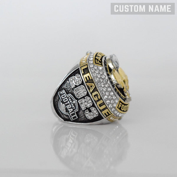 Fantasy Football League (Official Helmet Design) - CUSTOM NAME (2 Custom Sides) Championship Ring (CUSTOM YEAR) - Fox - Rings