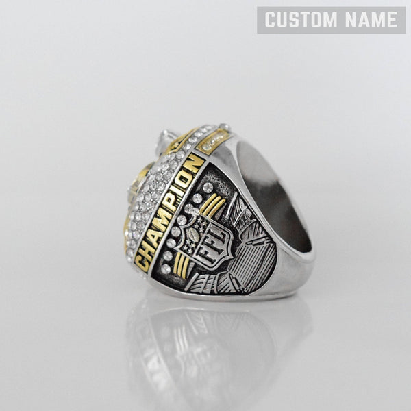 Fantasy Football League (Official Helmet Design) - CUSTOM NAME (2 Custom Sides) Championship Ring (CUSTOM YEAR) - Fox - Rings