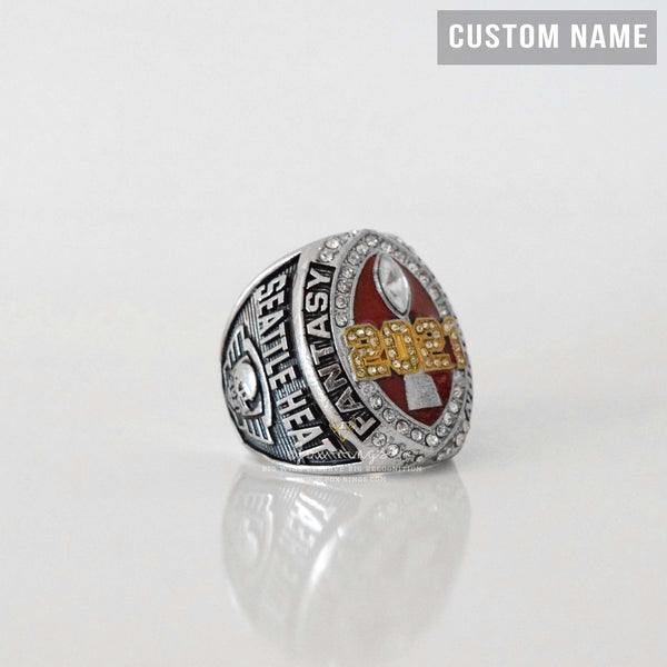 FFL FANTASY Football Champion 2021 (FoxRings Exclusive) CUSTOM NAME (Colored Top) Championship Ring (2 Custom Sides) - Fox - Rings