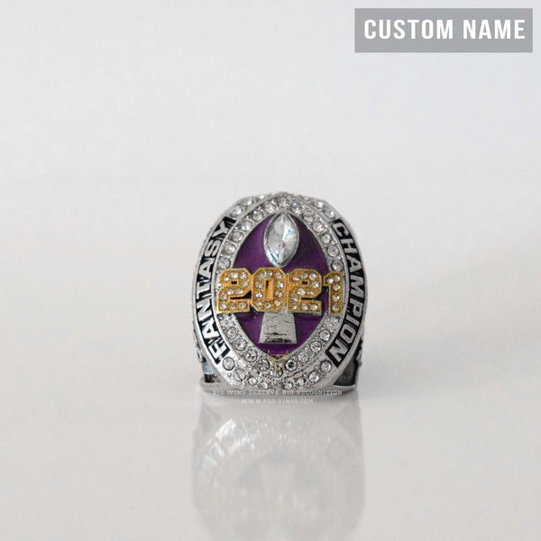 FFL FANTASY Football Champion 2021 (FoxRings Exclusive) CUSTOM NAME (Colored Top) Championship Ring (2 Custom Sides) - Fox - Rings