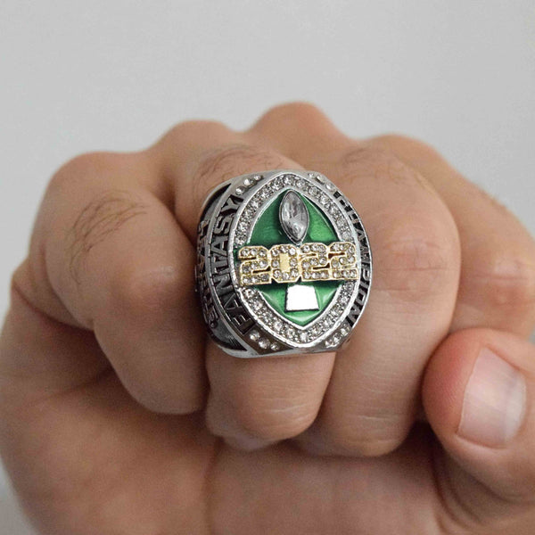 FFL FANTASY Football Champion 2022 (FoxRings Exclusive) CUSTOM NAME (Colored Top) Championship Ring (2 Custom Sides) - Fox - Rings