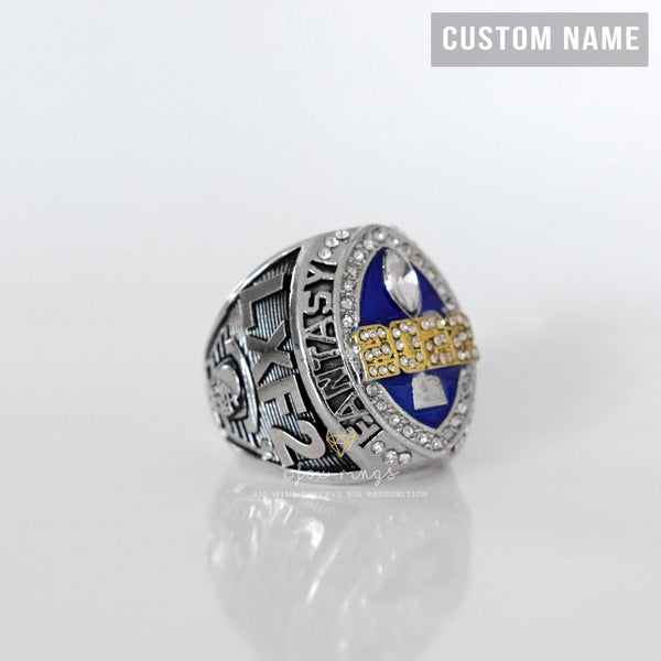 FFL FANTASY Football Champion 2022 (FoxRings Exclusive) CUSTOM NAME (Colored Top) Championship Ring (2 Custom Sides) - Fox - Rings