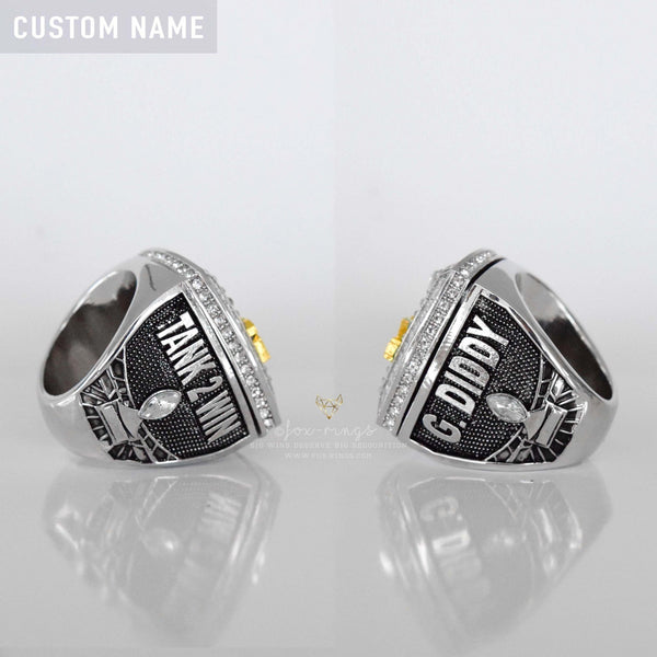 Flagship 2024 Fantasy League Champion CUSTOM NAME (2 Custom Sides) - FoxRings Exclusive - FFL Football Championship Ring - Fox - Rings