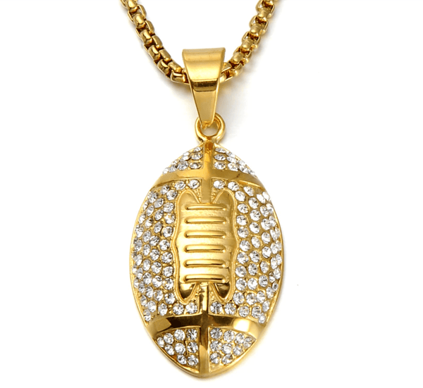 Golden Football - Cubic Zirconia (Stainless Steel) Necklace - Fox - Rings