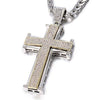 Iced Out 30 inch Jesus Cross Necklace (Black & White Crystal) - Stainless Steel Chain - Fox - Rings