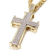 Iced Out 30 inch Jesus Cross Necklace (Black & White Crystal) - Stainless Steel Chain - Fox - Rings