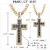 Jesus Cross Pendant (Cubic Zirconia) Iced Out Rhinestone Tennis Chain Necklace - Fox - Rings