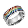 LGBTQ Pride Ring (Stainless Steel) Rainbow Ring - Fox - Rings