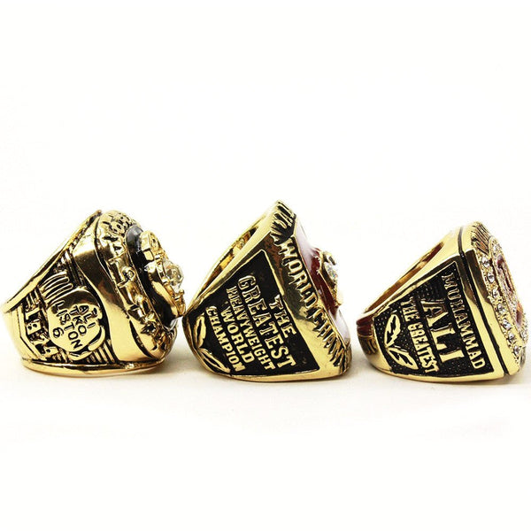 Muhammad Ali (1974 1978 2016) Foremen Boxing World Championship Rings [3 Ring Set] - Fox - Rings