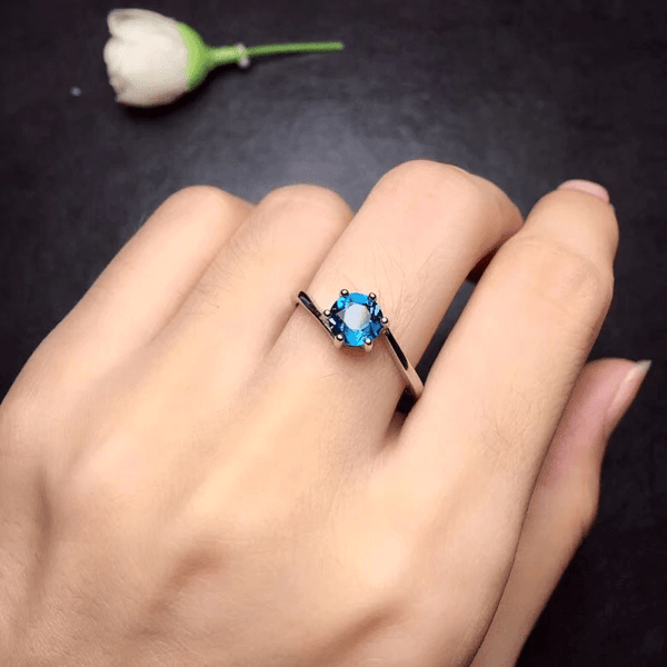 Perfect Blue Luminous Ring - 925 STERLING SILVER - Fox - Rings