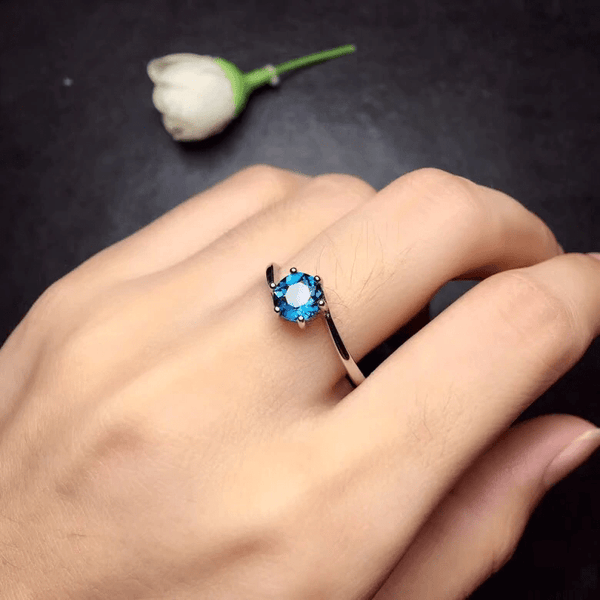 Perfect Blue Luminous Ring - 925 STERLING SILVER - Fox - Rings