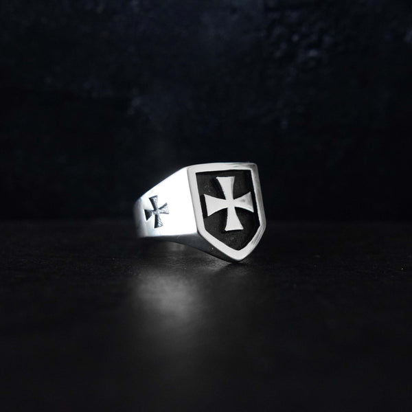 The Heaven Cross Silver Stainless Steel ring - Motorcycle Club Biker Ring - Fox - Rings