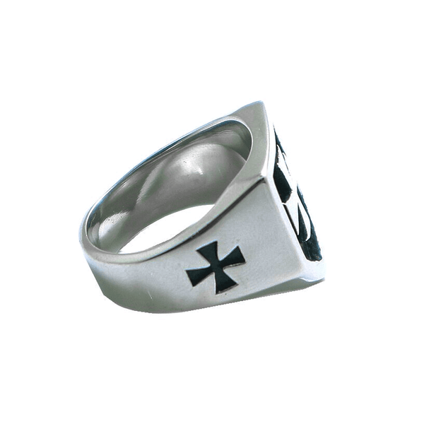 The Heaven Cross Silver Stainless Steel ring - Motorcycle Club Biker Ring - Fox - Rings