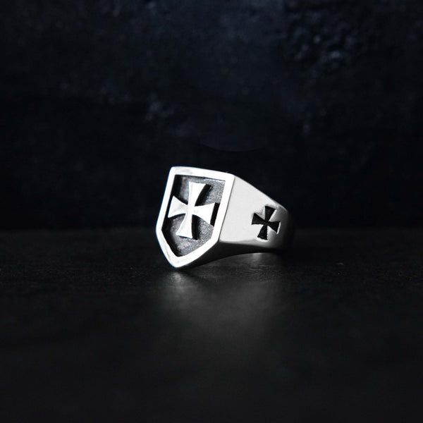 The Heaven Cross Silver Stainless Steel ring - Motorcycle Club Biker Ring - Fox - Rings