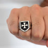 The Heaven Cross Silver Stainless Steel ring - Motorcycle Club Biker Ring - Fox - Rings