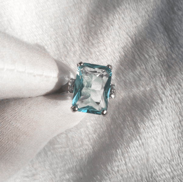 The Purity Ice Blue Aquamarine Ring - Fox - Rings