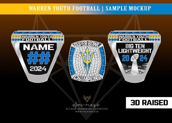 Warren Youth Football (2024) Championship Ring - Fox - Rings