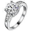 Women's Silver - Plated Engagement Ring Cubic Zirconia Diamond - Fox - Rings