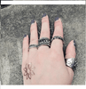 Women's Vintage: Gypsy Bohemian Antique Silver Plated - Mid Knuckle Mini Ring Set (4 pieces) - Fox - Rings