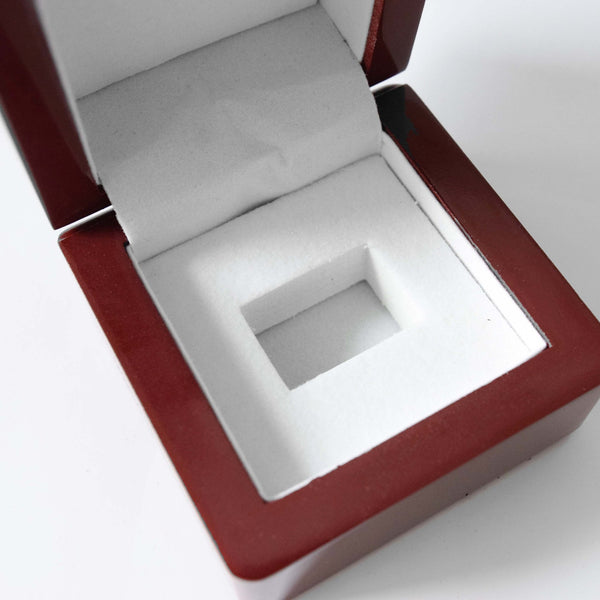 Wooden Championship Ring Display Box (1 Slot Box) - Fox - Rings