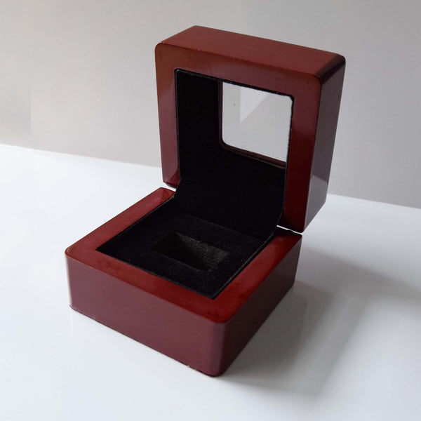 Wooden Display Box (1 Slot Box) - Clear top - Fox - Rings