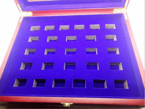 Wooden Display Box (27 Slot Box) - Fox - Rings