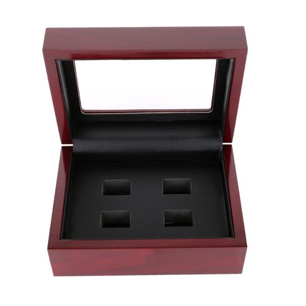 Wooden Display Box (4 Slot Box) - Fox - Rings