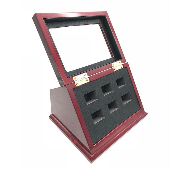 Wooden Display Box (6 Slot Box) - Fox - Rings