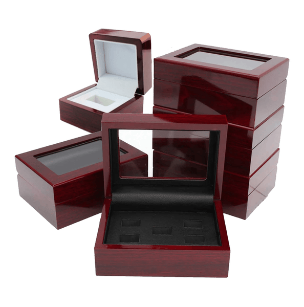Wooden Display Box - Championship Ring Collector's Display Case - Fox - Rings