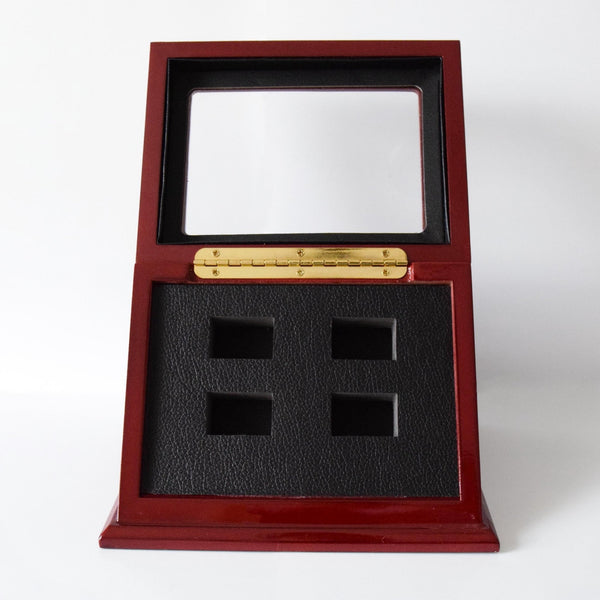 Wooden Standing Display Box - Championship Ring Collector's Display Case - Fox - Rings