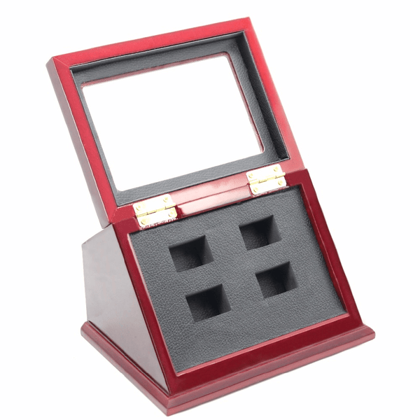 Wooden Standing Display Box - Championship Ring Collector's Display Case - Fox - Rings